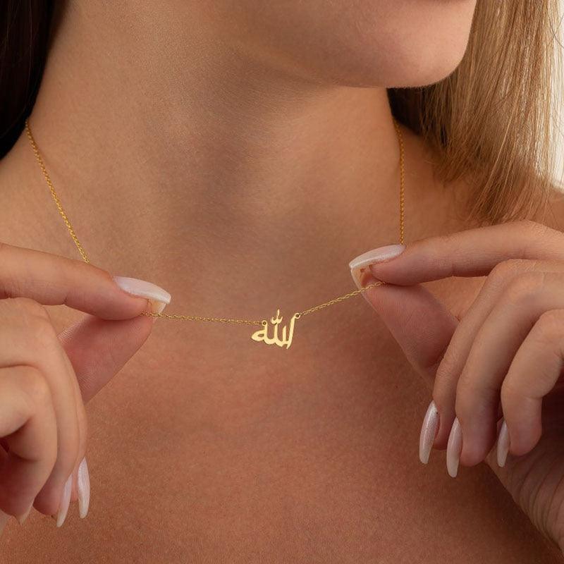 Collier arabe Allah Femme or