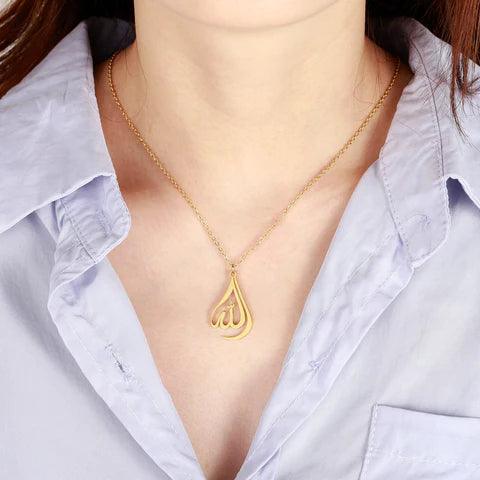 Pendentif-arabe-Allah-Goutte-Femme-or-islam