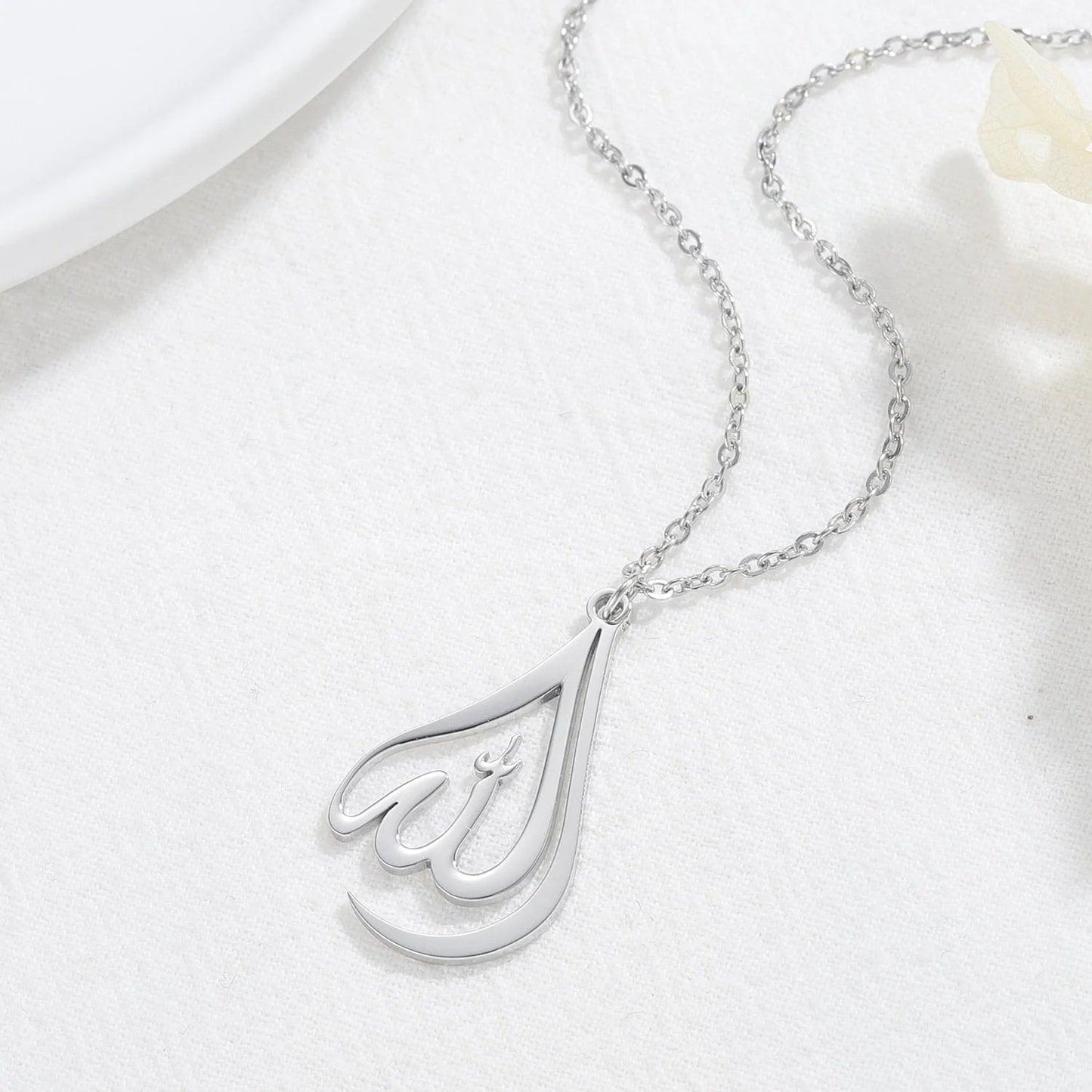 Collier arabe Allah Goutte Femme argent islam