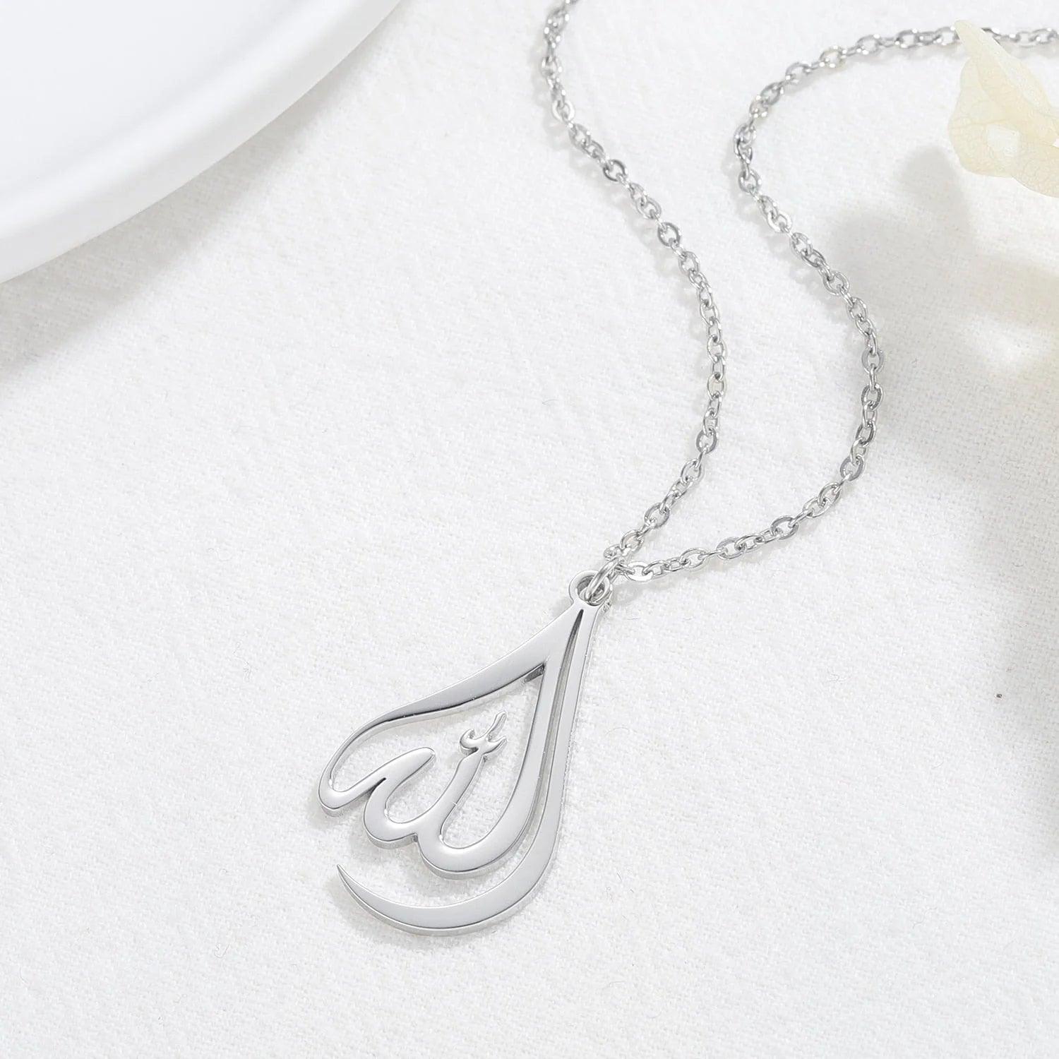 Collier arabe Allah Goutte Femme argent islam
